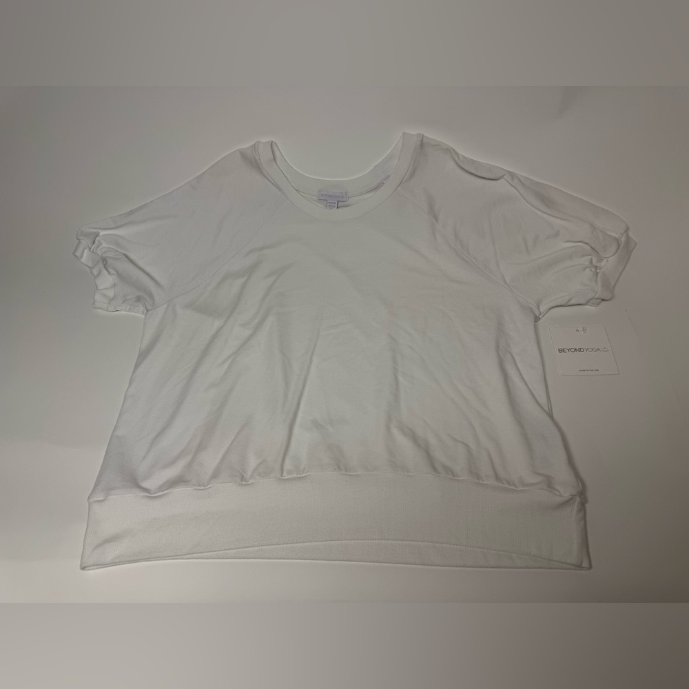 Beyond Yoga White Crewneck Short Sleeve Top